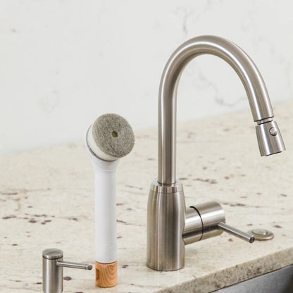 Fillable Dish Wand with Non-Scratch Sponge Headband