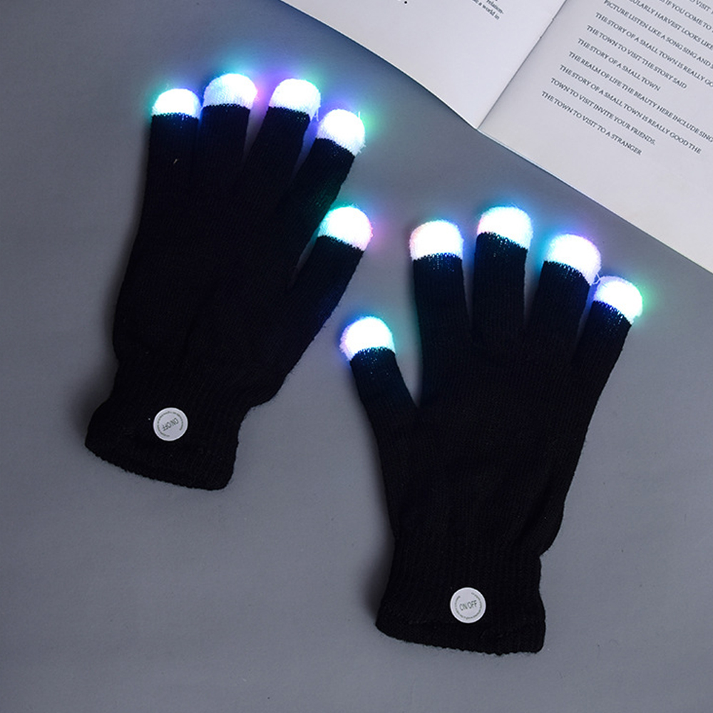 Flashing Gloves Glow LED Rave Light Finger Lighting Mitt,Luminous Gloves for Kids Having Fun Partying